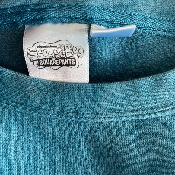 Sponge Bob Size Med‎ Blue Green Tie Dye Lightweight Sweatshirt Spill The Tea - Picture 4 of 7